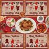 Linen Christmas Gnome Placemats Faceless Doll Kitchen Table Decor Christmas Decorations for Home 2026 Navidad New Year Table Mat