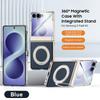 Applicable to Samsung ZFlip8 mobile phone case 360 rotating magnetic suction bracket flip7 all-inclusive shell film integrated electroplating plain