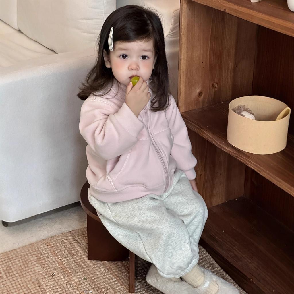 Jaqueta infantil com zíper inverno bebê roupas novas roupas infantis meninos conjunto de moletom e calça de moletom espessados