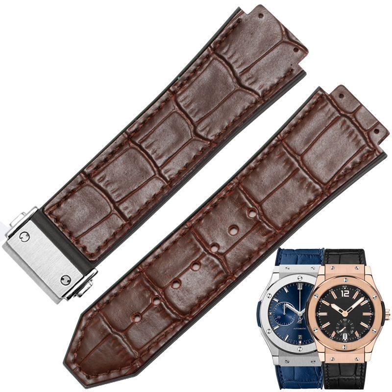 

Ремінець для HUBLOT BIG BANG 25*19мм Натуральна шкіра Водонепроникний Чоловічий Ремінець для годинника Ланцюжок Годинниковий Гумовий Браслет Наручний браслет 25-19mm