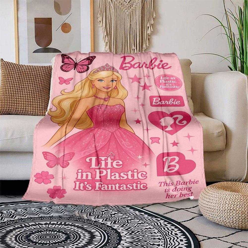 

Barbie Жизнь в пластике Это фантастика КнигаПлед Фланелевый плед для дивана, кровати, путешествий, кемпинга, офиса, дивана, кресла 80cm×120cm