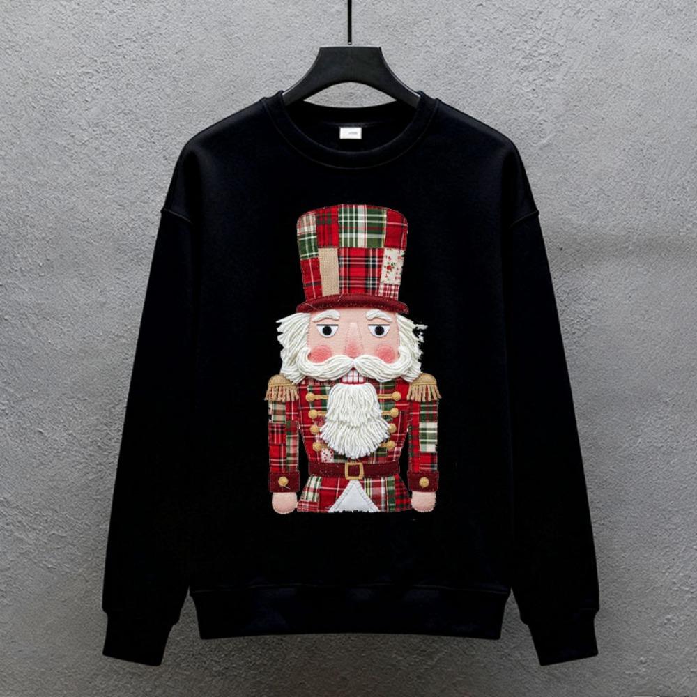 

Лоскутный Щелкунчик Счастливого Рождества Png Винтажный Санта Клаус Цифровой файл Мультфильмы Сохраняющий тепло Свитшот Осень и Зима Худи 4XL