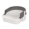 Cat Litter Box Heighten Open Top Pet Litter Tray Semi Closed Kitty Litter Pan Cat Sand Box Container for All Kinds of Cat Litter