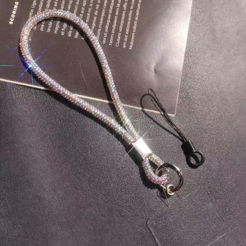 Mobile phone lanyard short wrist full diamond fashion lanyard new versatile pendant luxury rhinestone hand chain mobile phone chain