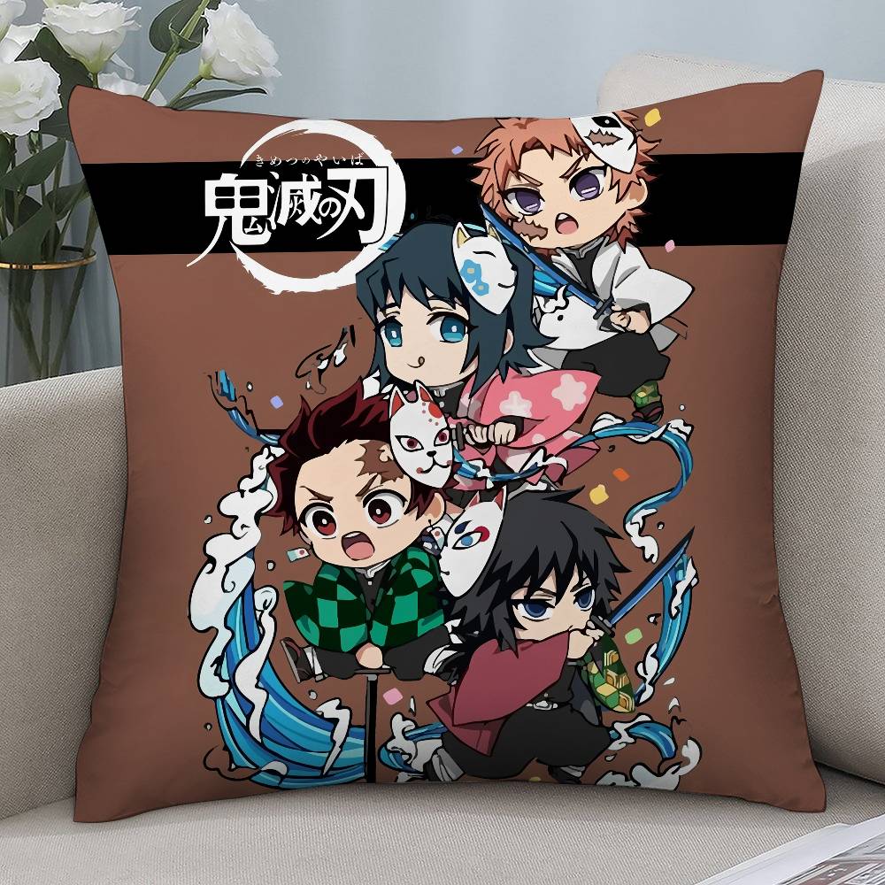 

Аниме D-Demon Slayer Наволочка Короткий плюш Двусторонняя печать Квадратные наволочки для диванных подушек Домашний декор подушек для дивана 12x12Inch