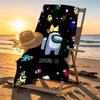 Among Us Print Beach Towel Design, Soft, Lightweight. for Home Bathroom, Spa, Pool, Yoga, Surfing, Camping, Gift for Family, Friend