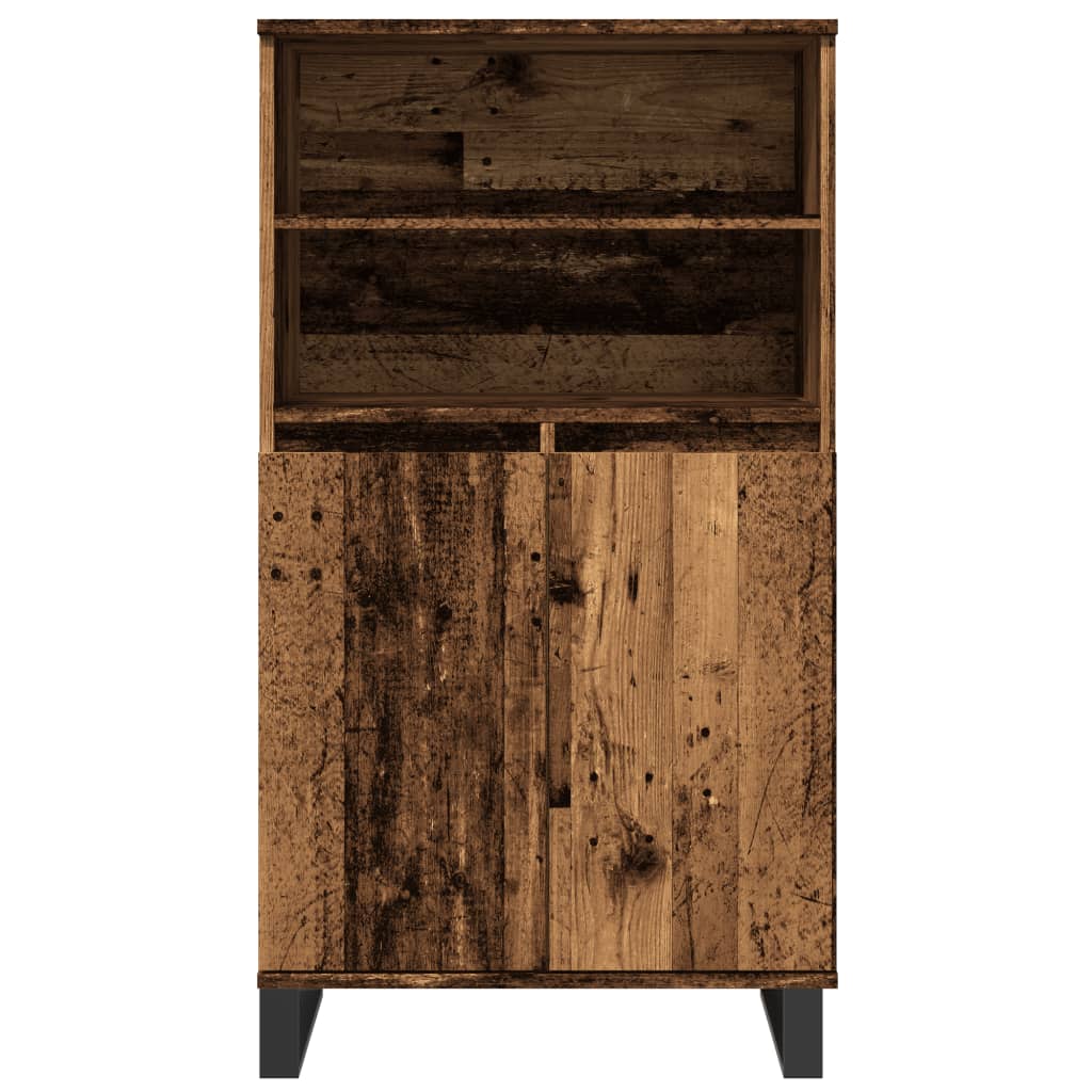 Highboard with Rustic Wood Look 60 x 36 x 110 cm Engineered Wood