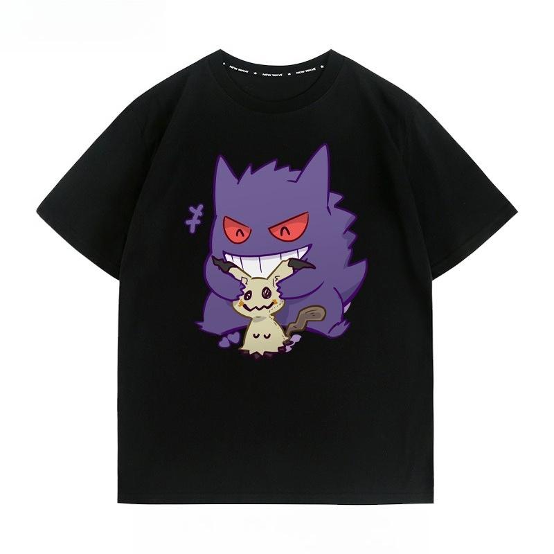 

Cartoon couple wearing short sleeved top for men and women in summer anime peripheral joint T-shirt 5XL