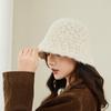 Face Showing Little Fisherman Hat Plush Warm Basin Hat Winter Cold Protection Ear Protection Knitted Wool Hat for Women Trendy