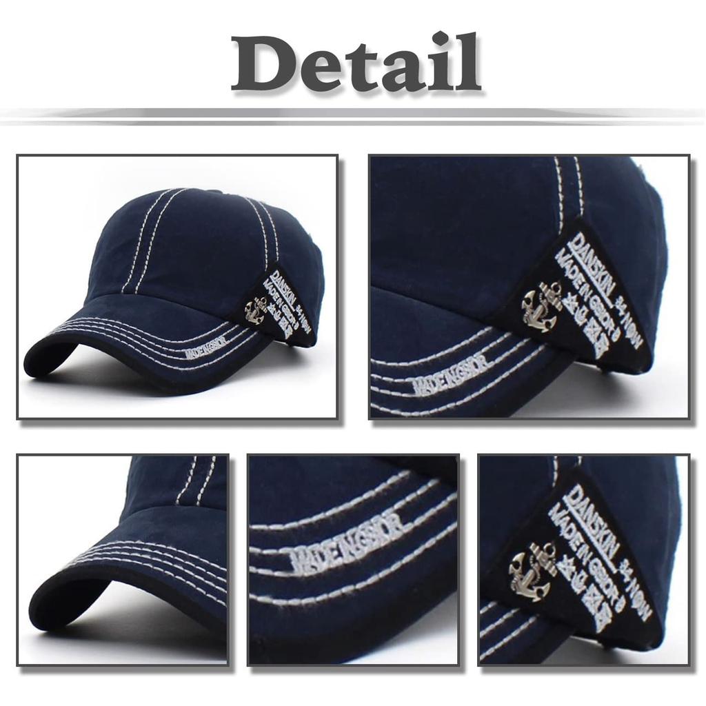 English CA620 [White Fang] Cap, Anchor, Logo, Letters, Hat, Sports, Running, Outdoor, Men's, Women's, (Navy)