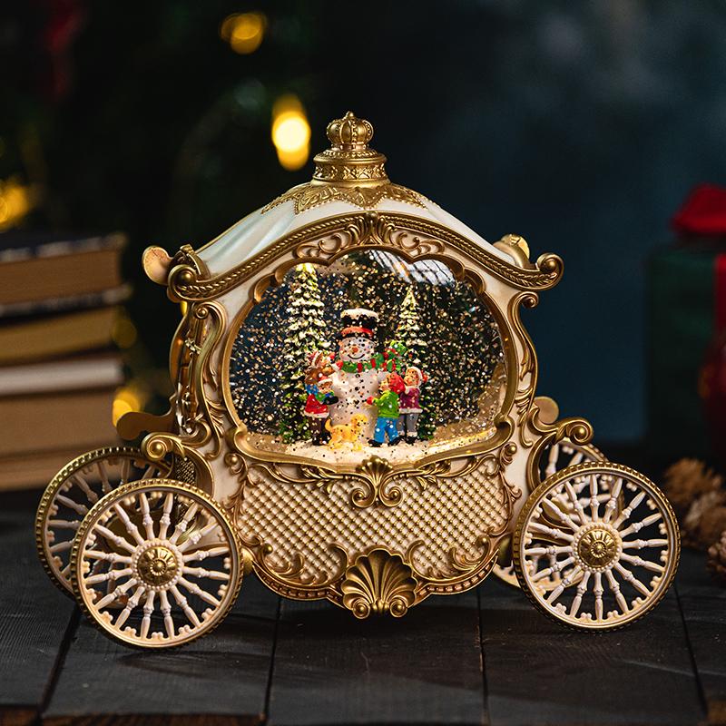 Holiday Snowfall Train Car Music Box Crystal Ball Toy for Kids & Seniors - Perfect Birthday Gift or Lamp