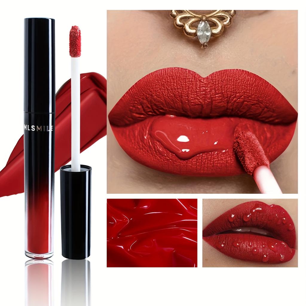 Velvet Matte Vloeibare Lipstick Hoog Pigment Snel Drogende Lipkleur 24-uurs Waterproof Langdurige Lipverzorging Gemengde Bessentonen Lipgloss