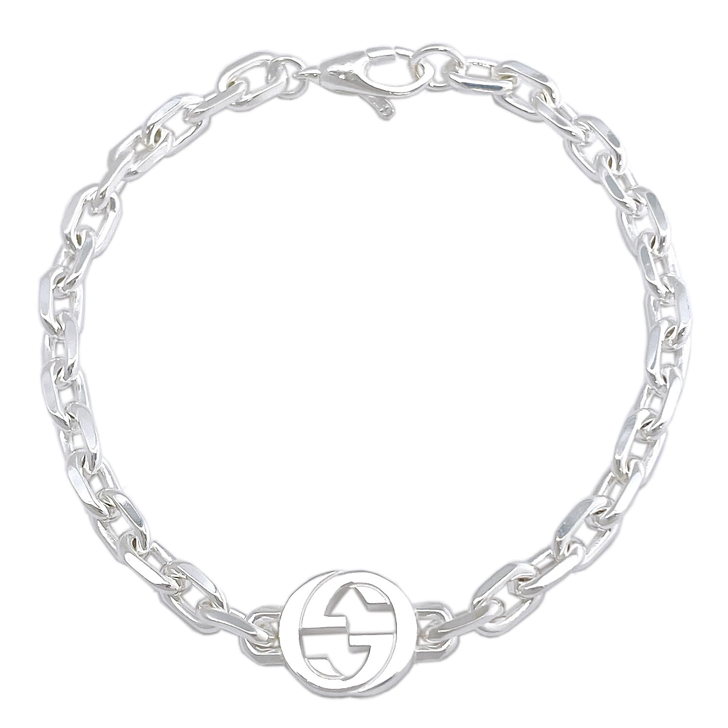 

Gucci Interlocking G Chain 19cm Bracelet, 19cm, Silver, 796351, J8400, 8106, [Used]