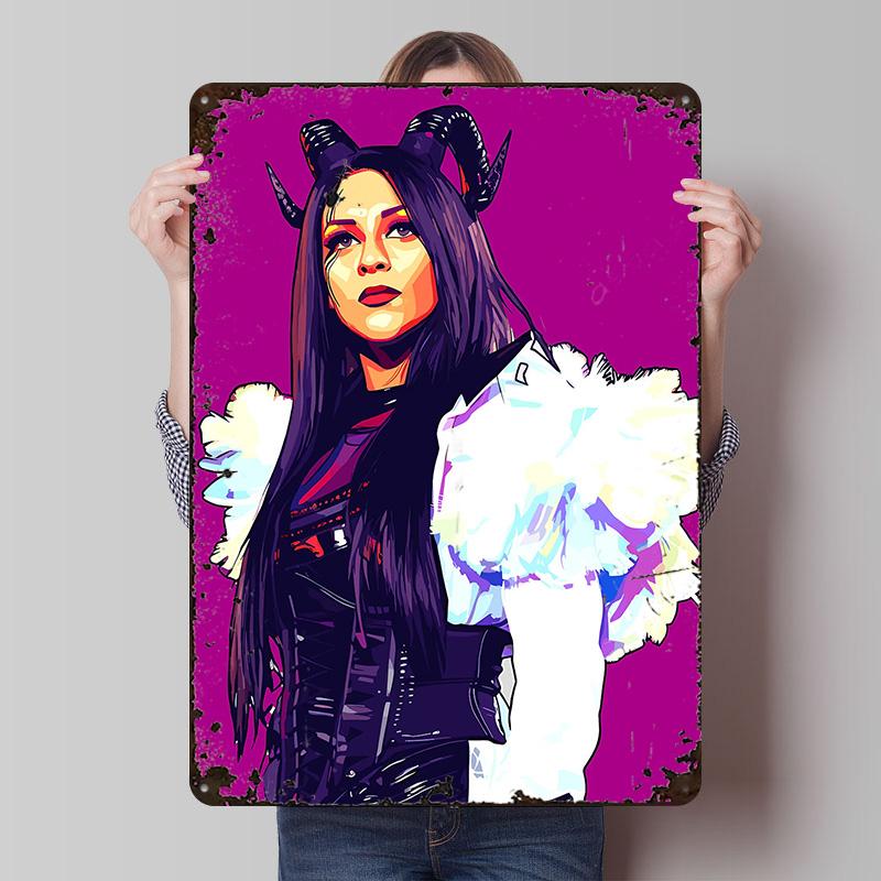 Stephanie Vaquer Pop Art Printed Poster Customized Wall Art Retro Vintage Metal Tin Signs for Home Decoration Aesthetic House
