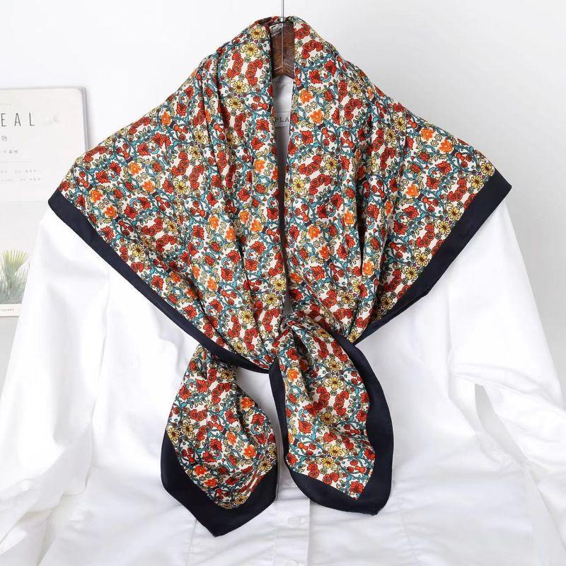 Versatile Shawl Animal Print Black And White Simple Large Square Scarf 90 * 90Cm Simulated Silk Twill Silk Women'S Silk Scarf