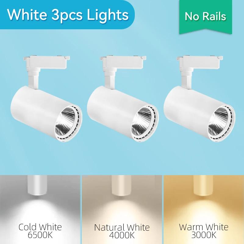 Spot Led Track Light 220V Ceiling Light COB Spotlight Rail Lamp Fixture for Living Room Clothing Store Full Set Track Lighting