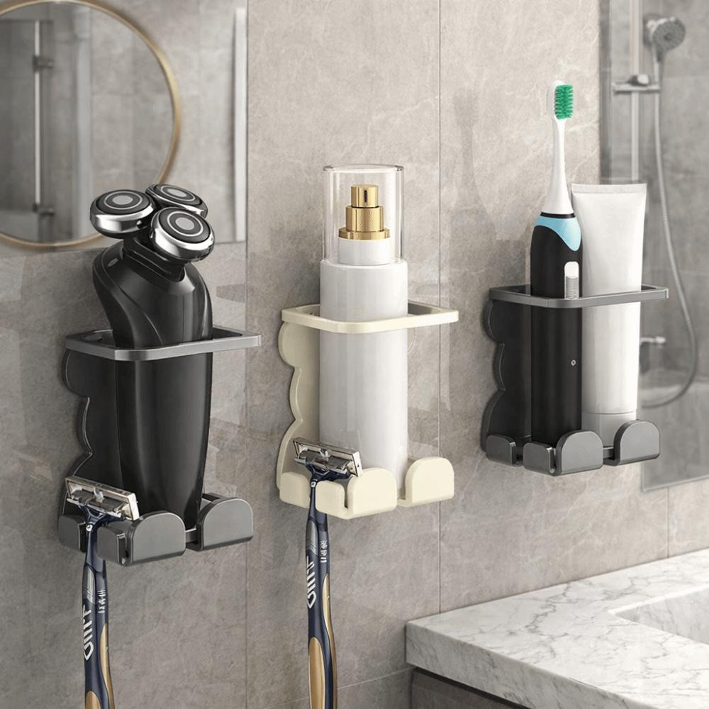 2PCS Punch Free Razor Holder Carbon Steel Electric Toothbrush Holder  Skincare Storage
