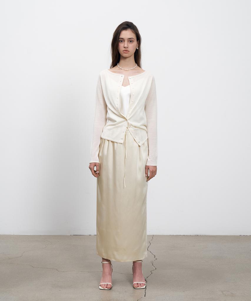 Rene J String Satin Long Skirt