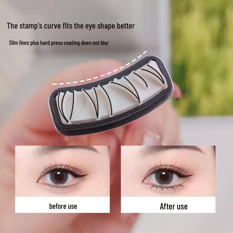 Double-Ended Lash Stamp & Eyeliner Pen - Waterproof & Smudge-Proof for Natural Look