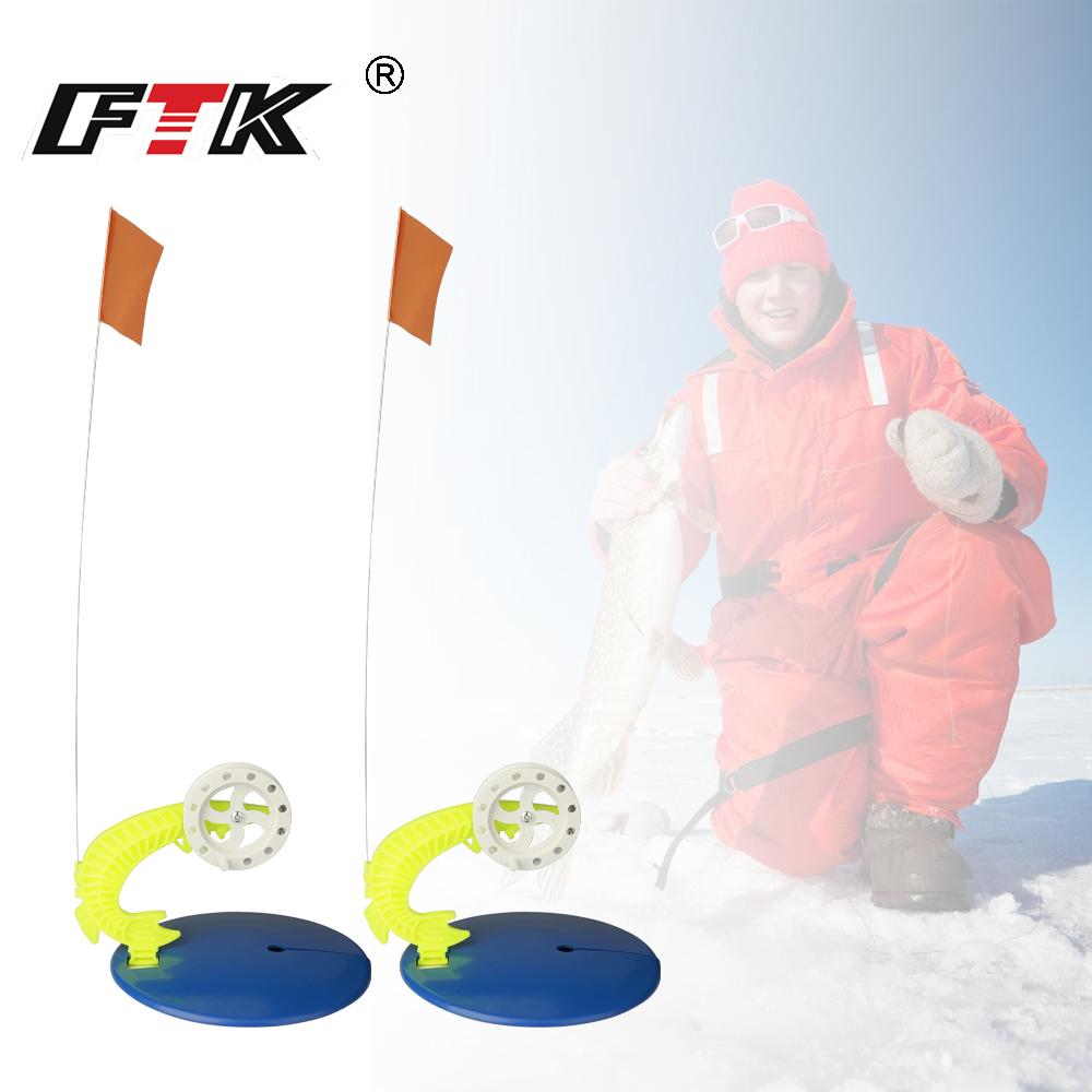 FTK Ice Fishing Flag Set Convenient Braking System Automatically Winter Ice Fishing Flag Indicator Equipment Tackle Tool