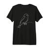 Bergfink Linienkunst Vogelbeobachter Premium T Shirt Vintage Washed Soft Stretched Fashion Unisex Homme Comfortable Stylish