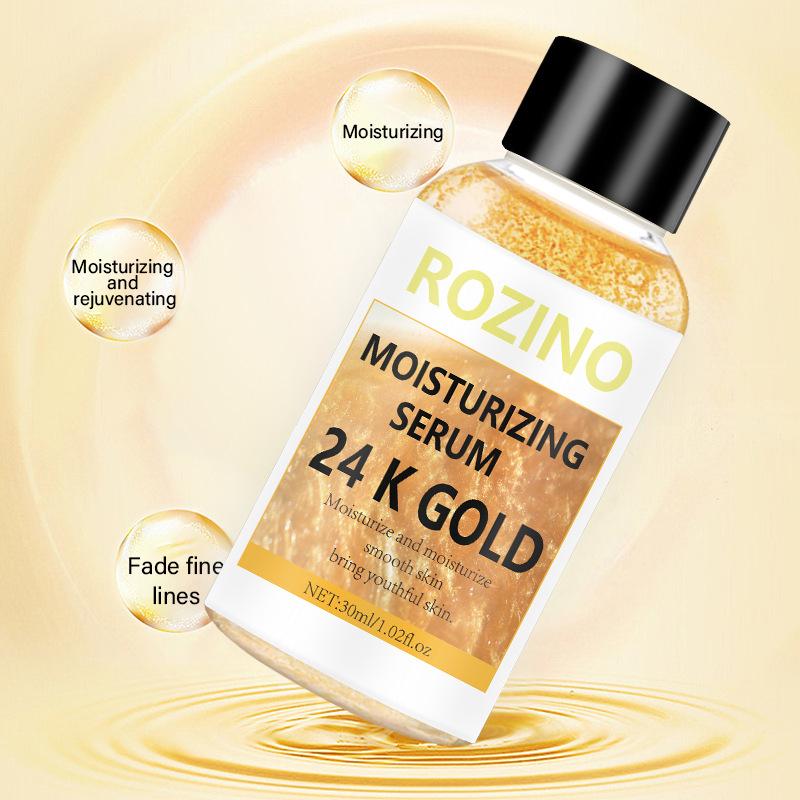 Avansert Formel 24k Gull Essens Væske Strammer Porer Hyaluronsyre Serum Fuktighetsgivende 30ml