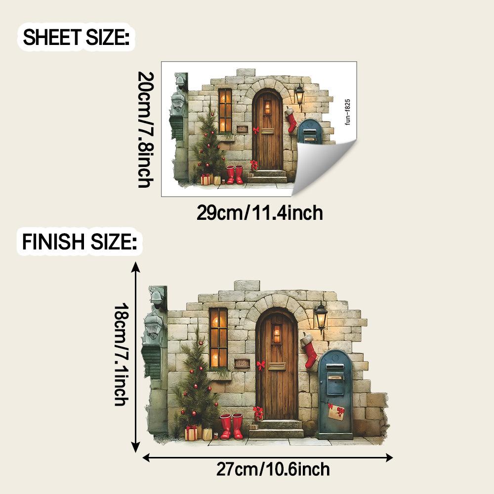 

Мультяшные Ретро Рождественские Наклейки на Стену для Украшения Гостиной и Спальни