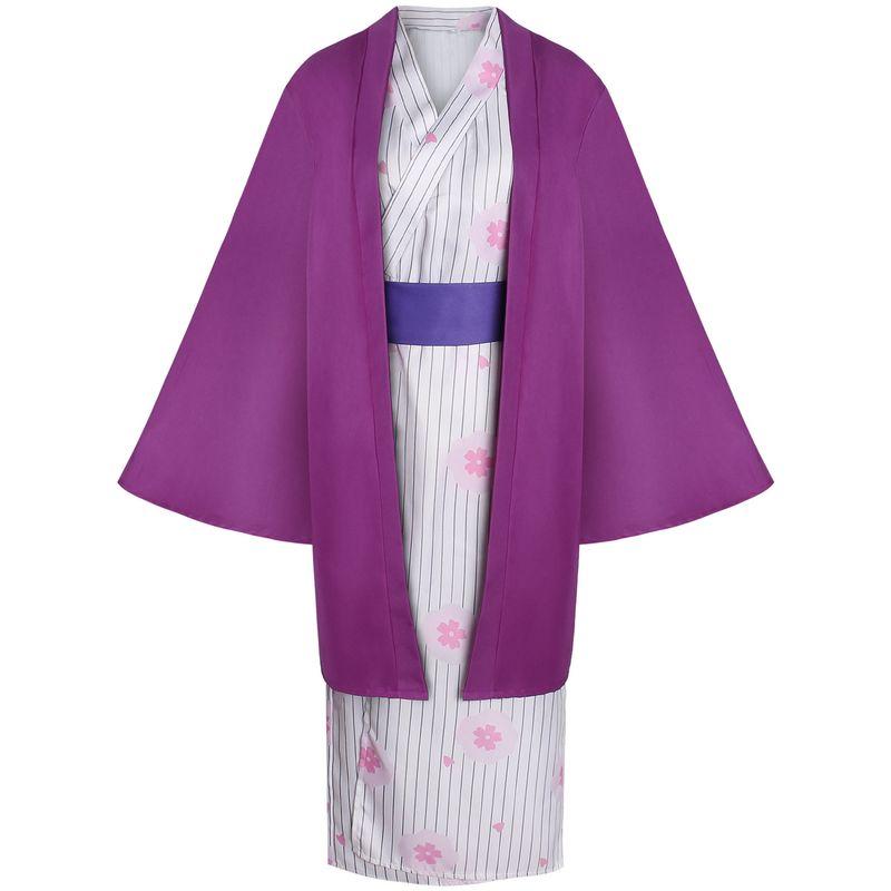 Demon Slayer: Kimetsu No Yaiba - Kamado Village Chapter Kanroji Mitsuri Yukata Cosplay Costume Halloween Cosplay Stage Performance Costume