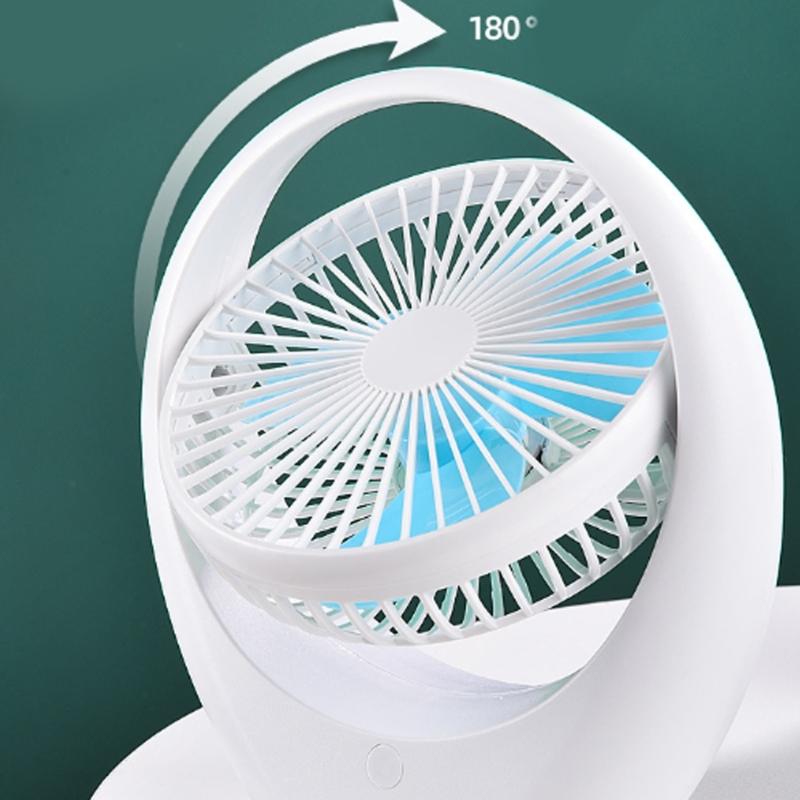 USB Fan Quiet Operation 3Speeds Quiet Operation USB Rechargeable for Home and Office Powerful Cooling