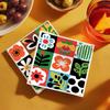 6PCS Cleaning Dishcloths Reusable Kitchen Dish Towels Retro Memphis Style Floral Cloth Absorbent Lint Free Dishcloth Washable Duster Rags Tea Towels