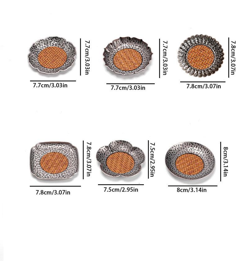 Weaved lotus tea cup coaster, vintage alloy coaster, heat-resistant tea cup coaster, suitable for home and office use
