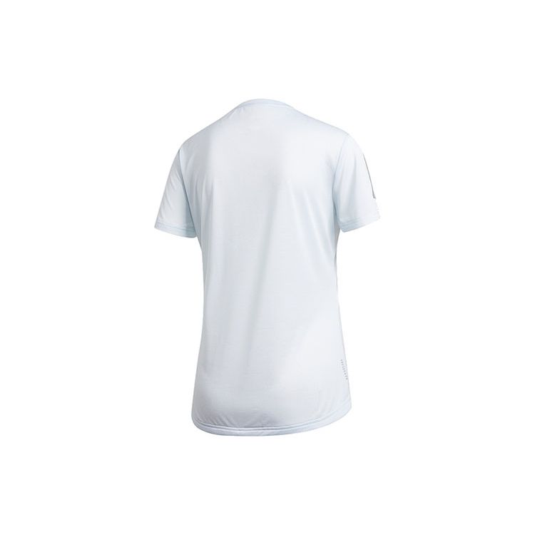Adidas Own The Run Tee Running Sports Short Sleeve Women Tops Light-Sky-Blue FM5811