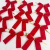 12pcs Small Velvet Bow Christmas Tree Decoration Xmas Bowknot Party Family Wedding Decor Gift Ribbon DIY Hanging Ornament