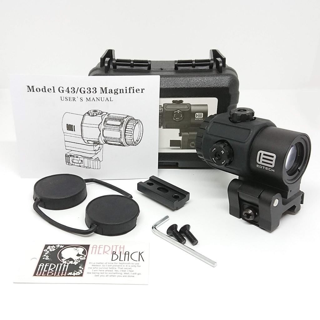 EO G43 Type Magnifier Real Engraved Replica Black EXPS G33 STS Mount 3x Magnifire Booster Scope G43 [AERITH BLACK] (Black BK)