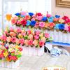 Artificial Flower Fence Arrangement for Home Décor: Silk, Plastic, and Dried Rose Flowers. Perfect for Living Room Decoration.