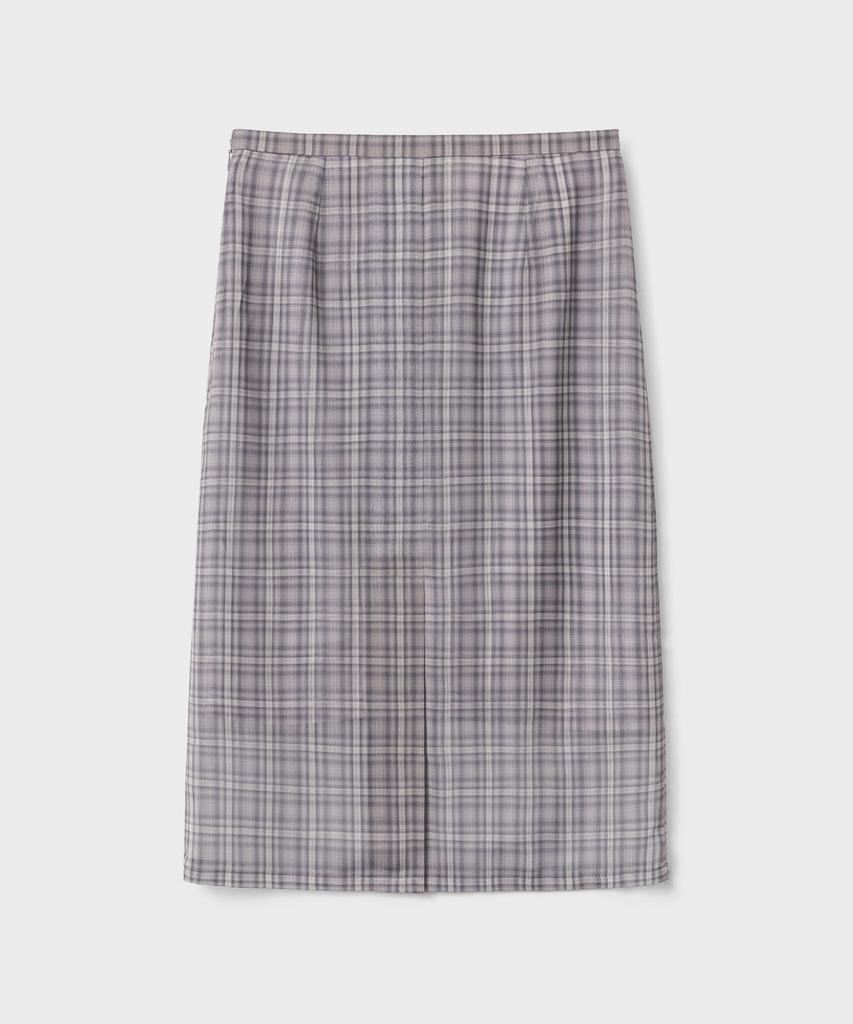Bellie (W) Sheer Check Layered Skirt - Purple