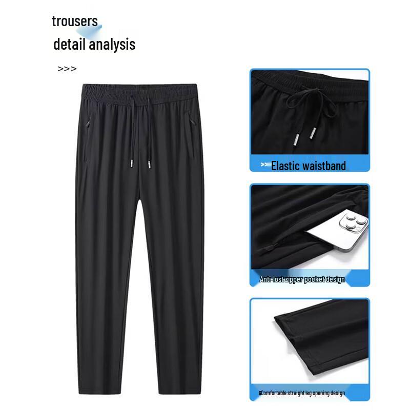 ROMON Men's Ice Silk Short Sleeve Two-Piece Sports Set