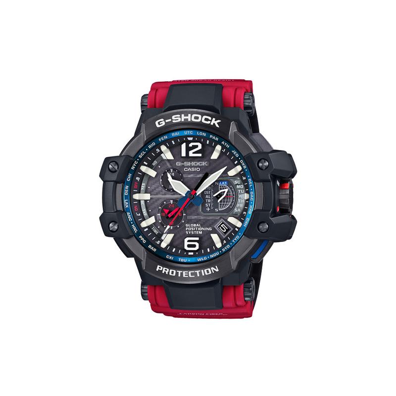 

Casio aviation series, local radio wave, solar power, tough movement, 3G protective structure, multi-functional system extreme watch, GPW-1000RD-4A чорний