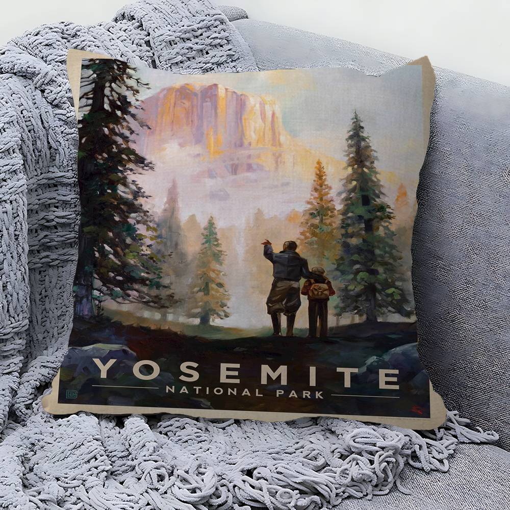 Vintage Travel City National Park Landscape 45*45cm Cushion Cover Pillow Cover Decor Pillowcase Home Pillowcase for Couch Pillow