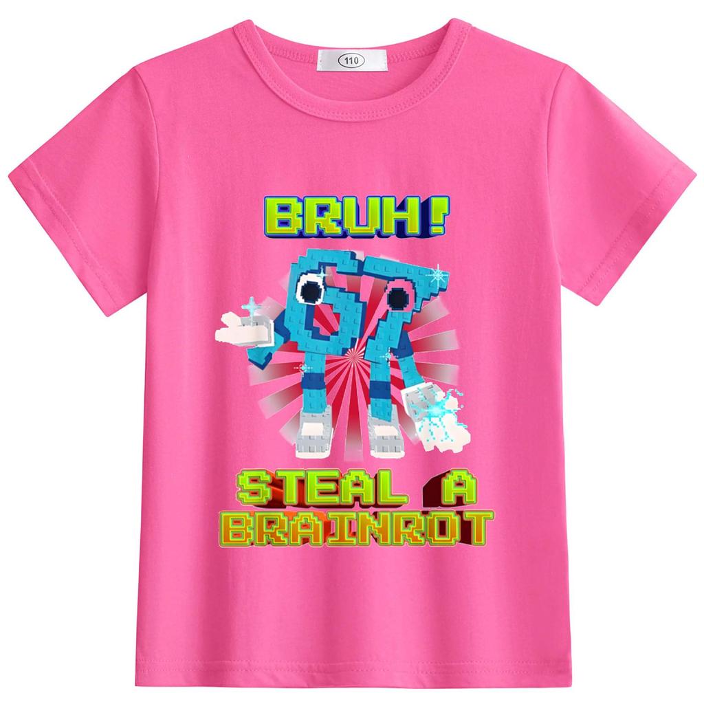 Disponibil: StealABrainrot Tricou de Vară Rotund cu Mânecă Scurtă pentru Copii 63301