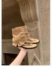 Fashion Toe Cool Boots Cover Boots Summer New Leather Fashion Round Head Personalized Herringbone Sandals