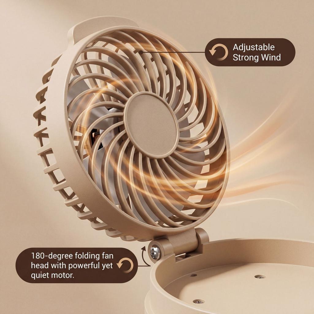 Camping Lantern Fan Tent Light with Fan Folding Handheld Bright LED Outdoor Lantern