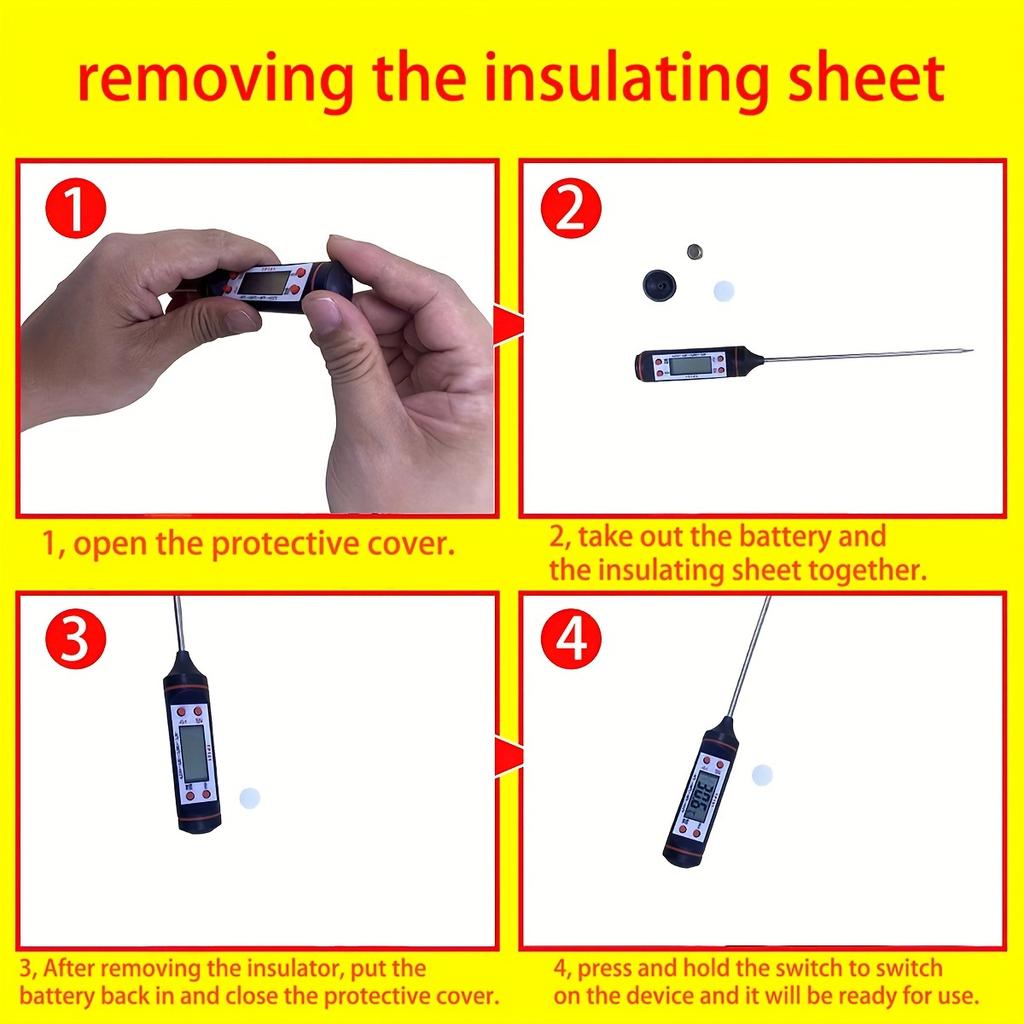 BEPAN Digital Meat Thermometer with Food Cooking BBQ Probe for Water Milk Oil Oven Temperature Measurement, Digital with 0.1 Accuracy