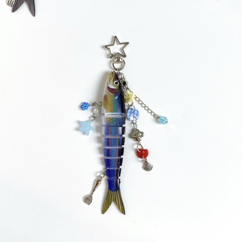 Exquisite Handmade Fish Keychain For Fishing Enthusiasts Souvenir Gifts Bag Pendant Decoration Jewelry Accessories