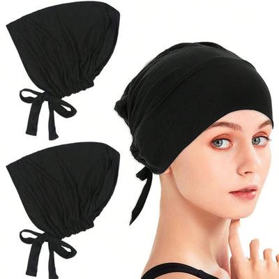 Women Breathable Hijab Undercap Adjustable Hijab Muslim Hijab Solid Color Under Hijab Inner Under Scarf Hat Sleep Cap Hijab