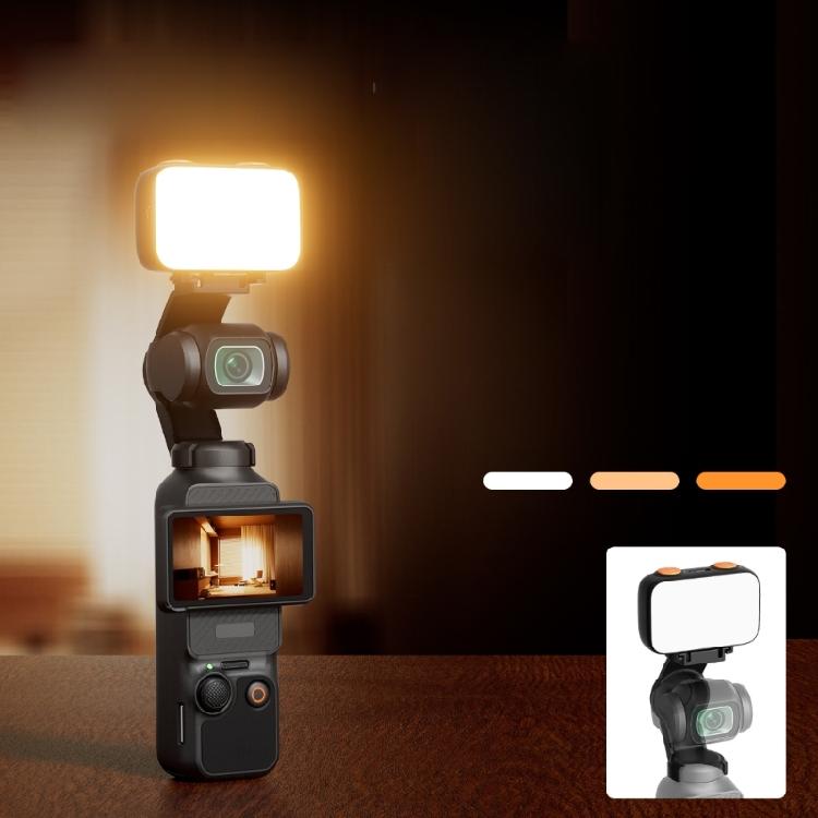 LED Video Light for Pocket 3 Action Camera Portable Type C Rechargeable Auxiliary LED Fill Light Adjustable Brightness