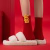 Chinese Characters New Year Tube Socks Blessing Words Red Cotton Socks  Winter Autumn