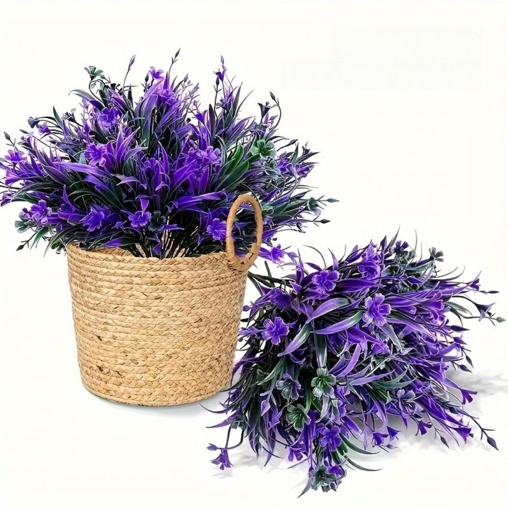 6pcs Artificial Flower Bundles - Lifelike Faux Greenery for Indoor & Outdoor Decoration - Ideal for Hanging Window Boxes, Garden, and Wedding Accents