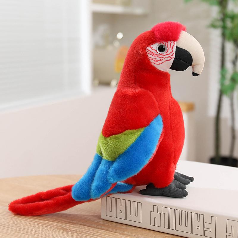 Neues Realistisches Papageien Plüschtier Weiche Gefüllte Ara Kakadu Puppe Lebensechte Tropische Vogel Plüschtier Pädagogisches Spielzeug Heimdekoration