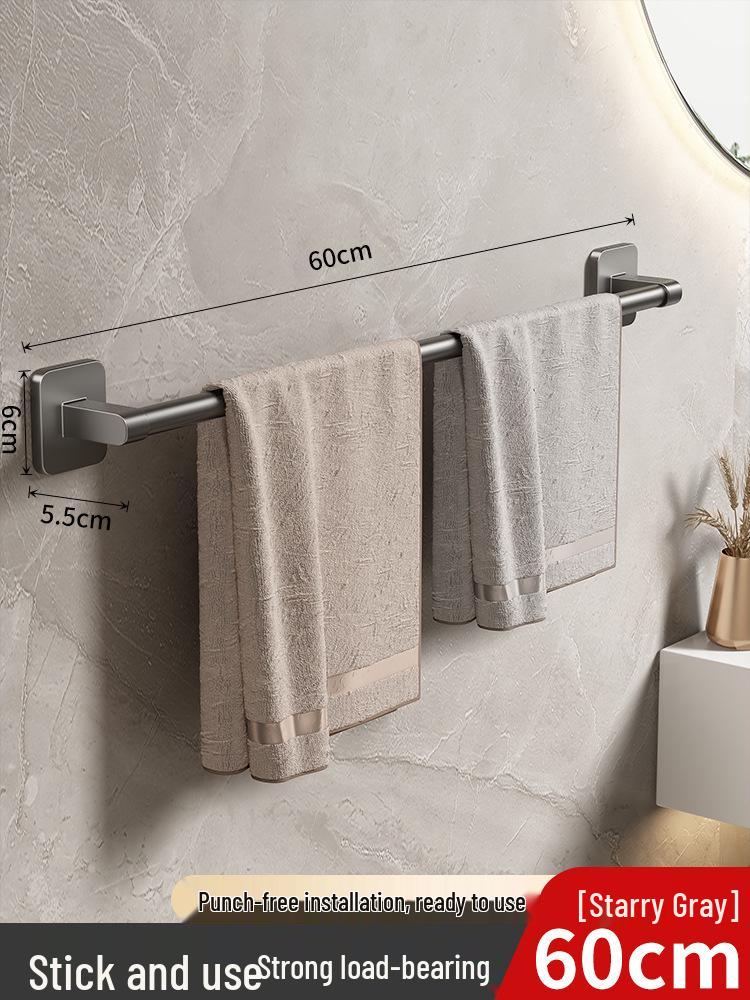 

Настенная вешалка для полотенец в ванную без сверления с полкой и одинарной перекладиной